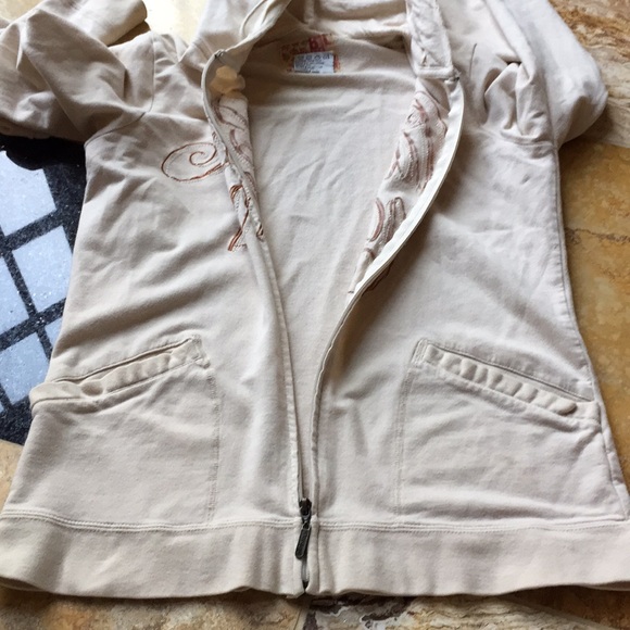 Billabong cream hoodie/copper script logo/Pockets - Picture 7 of 8